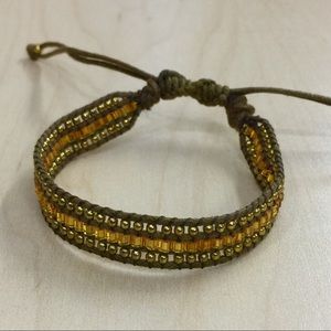 Handmade Macrame Bohemian Gold, Seed Bead Bracelet